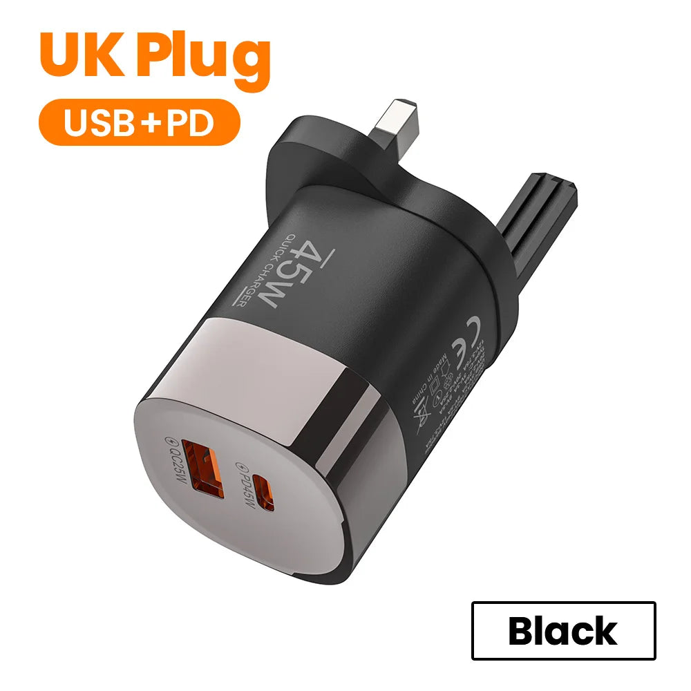 45W Dual USB-C Fast Wall Charger