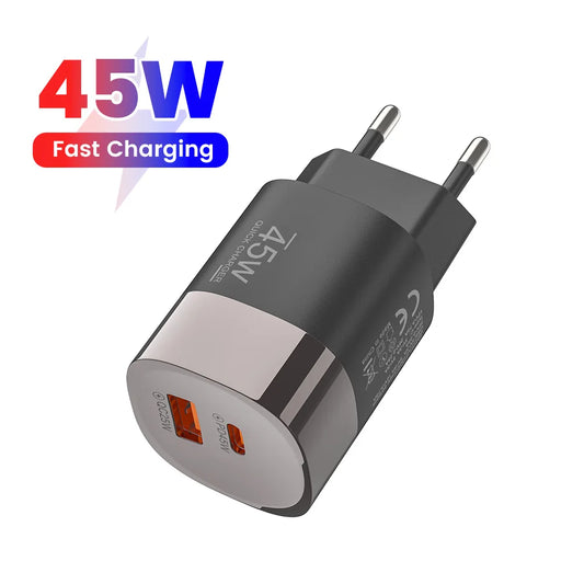 45W Dual USB-C Fast Wall Charger