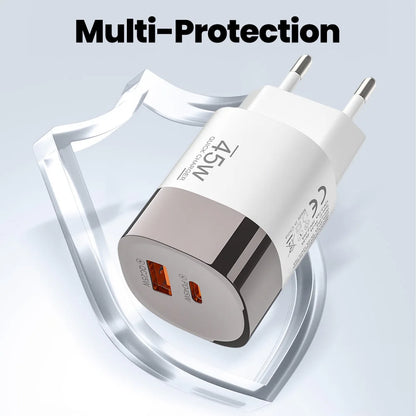 45W Dual USB-C Fast Wall Charger