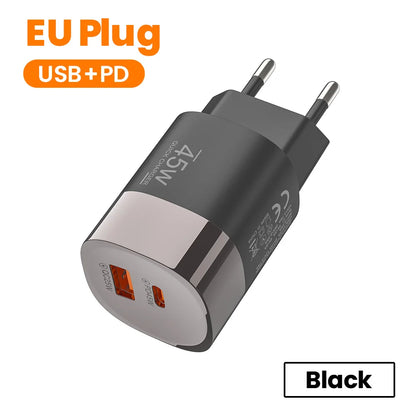 45W Dual USB-C Fast Wall Charger