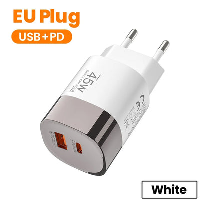 45W Dual USB-C Fast Wall Charger