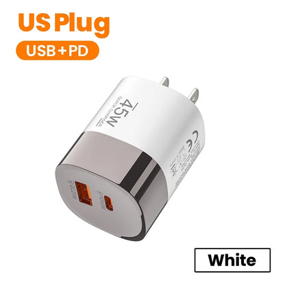 45W Dual USB-C Fast Wall Charger