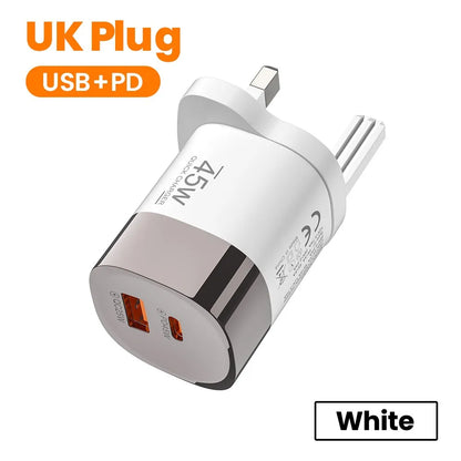 45W Dual USB-C Fast Wall Charger