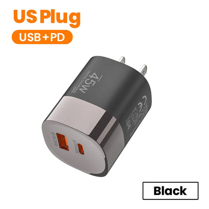 45W Dual USB-C Fast Wall Charger